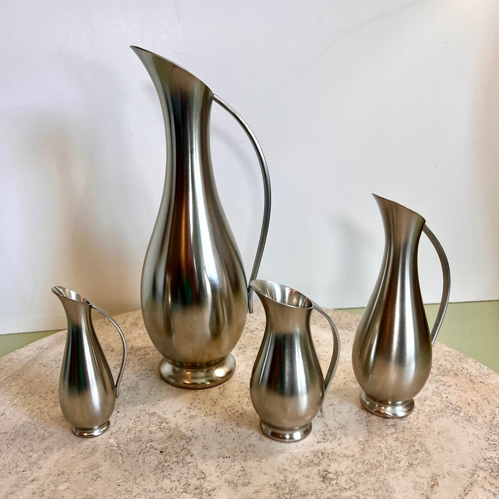 Vintage Royal Holland Pewter Silver Pitcher Set of 4‎